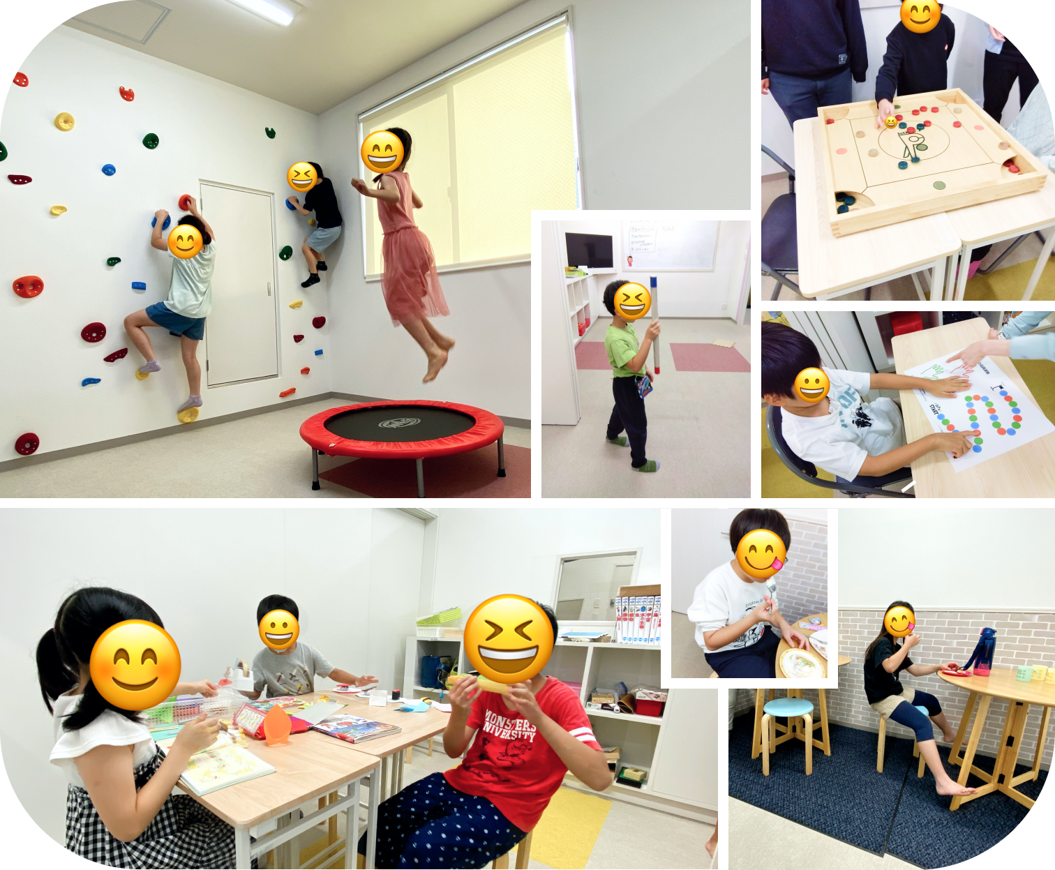 発達に問題がある又はその心配や不安がある、就学されているお子さまを対象に、様々な活動を通して生活習慣やコミュニケーション能力が身につくことを目指します。 放課後の居場所で困っている学童を対象に、保護者の方が仕事で帰宅が遅い、育児困難を抱えた状態など、放課後のお子さまの居場所として預かりの支援をします。